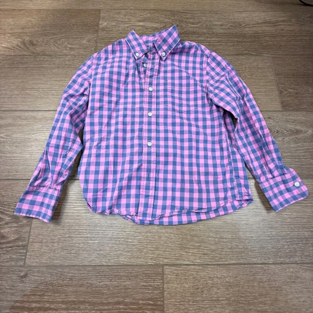 Men's Pink and Blue Checkered Shirt